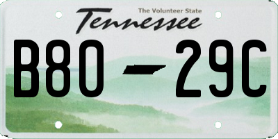 TN license plate B8029C