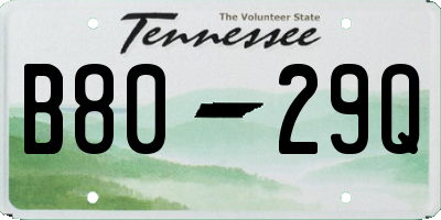 TN license plate B8029Q