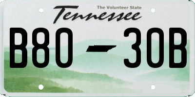 TN license plate B8030B
