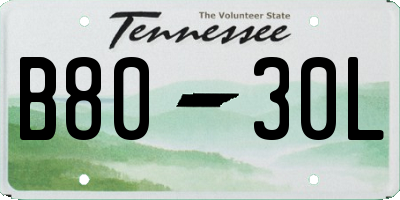 TN license plate B8030L