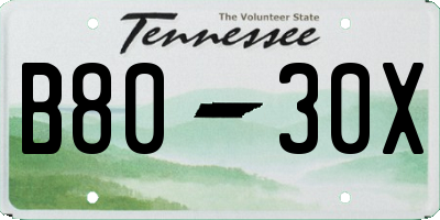 TN license plate B8030X