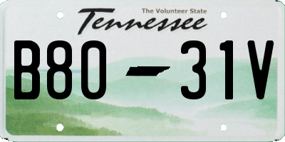 TN license plate B8031V