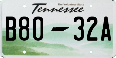 TN license plate B8032A