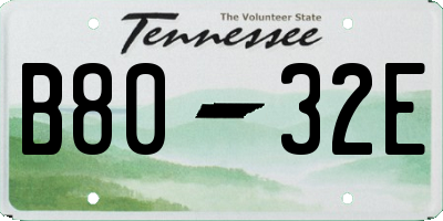 TN license plate B8032E