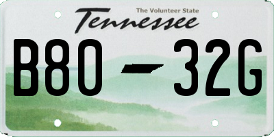 TN license plate B8032G