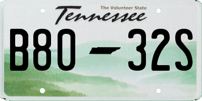 TN license plate B8032S
