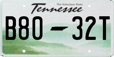 TN license plate B8032T