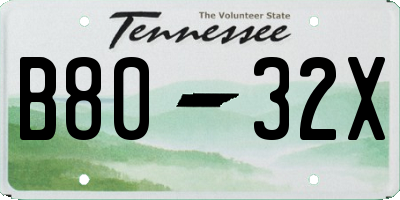 TN license plate B8032X