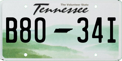 TN license plate B8034I