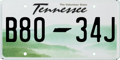 TN license plate B8034J