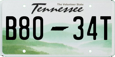 TN license plate B8034T