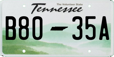 TN license plate B8035A