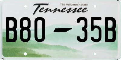 TN license plate B8035B
