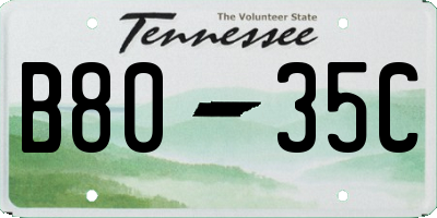 TN license plate B8035C
