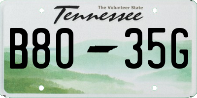 TN license plate B8035G