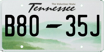 TN license plate B8035J