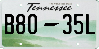 TN license plate B8035L