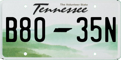 TN license plate B8035N