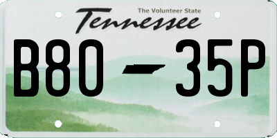 TN license plate B8035P