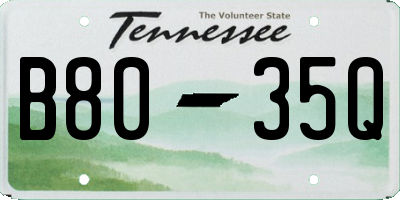TN license plate B8035Q