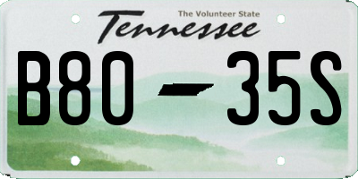 TN license plate B8035S