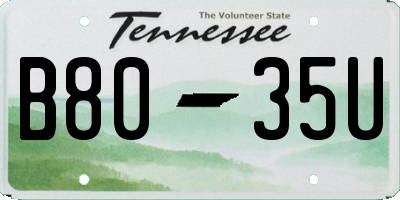 TN license plate B8035U