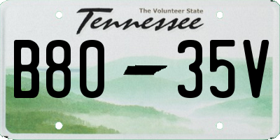 TN license plate B8035V