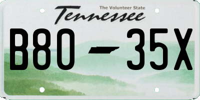 TN license plate B8035X