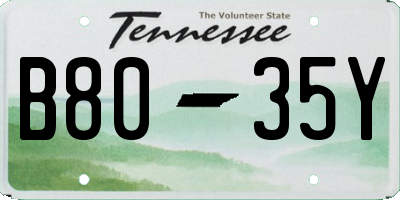 TN license plate B8035Y