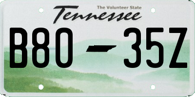 TN license plate B8035Z