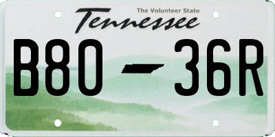 TN license plate B8036R