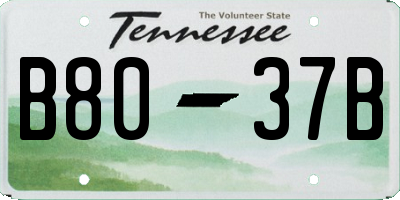 TN license plate B8037B