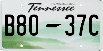 TN license plate B8037C