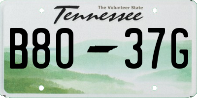 TN license plate B8037G