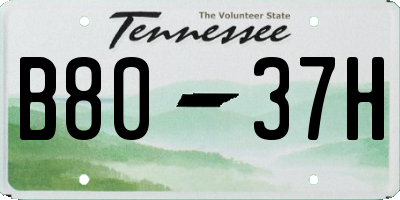TN license plate B8037H