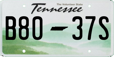 TN license plate B8037S