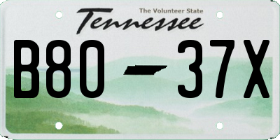 TN license plate B8037X