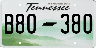 TN license plate B8038O