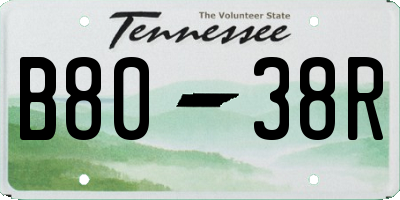 TN license plate B8038R