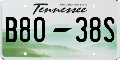 TN license plate B8038S
