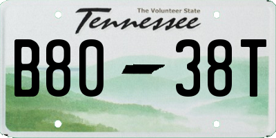 TN license plate B8038T