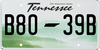 TN license plate B8039B