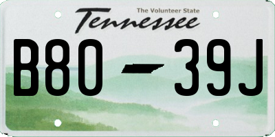 TN license plate B8039J