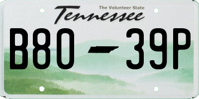 TN license plate B8039P