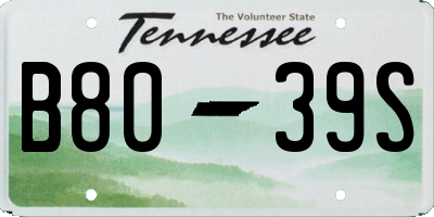 TN license plate B8039S