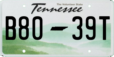 TN license plate B8039T