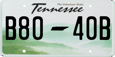 TN license plate B8040B