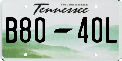 TN license plate B8040L