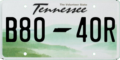 TN license plate B8040R