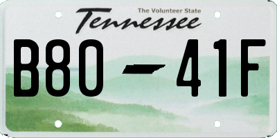 TN license plate B8041F